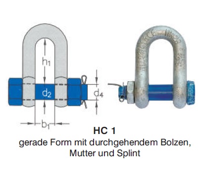 Gerader Schäkel mit BMS